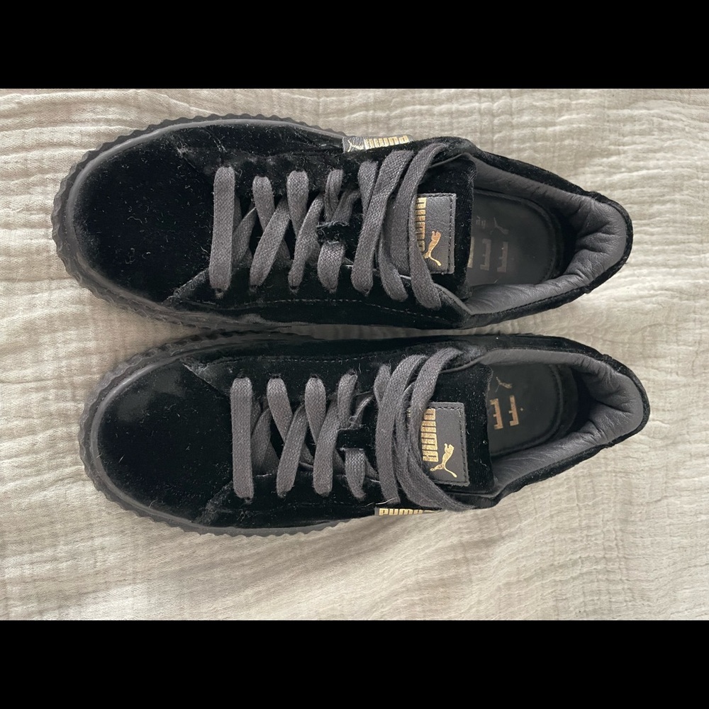 fenty black suede creepers